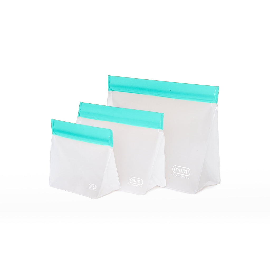 mumi aqua reusable zip up bags