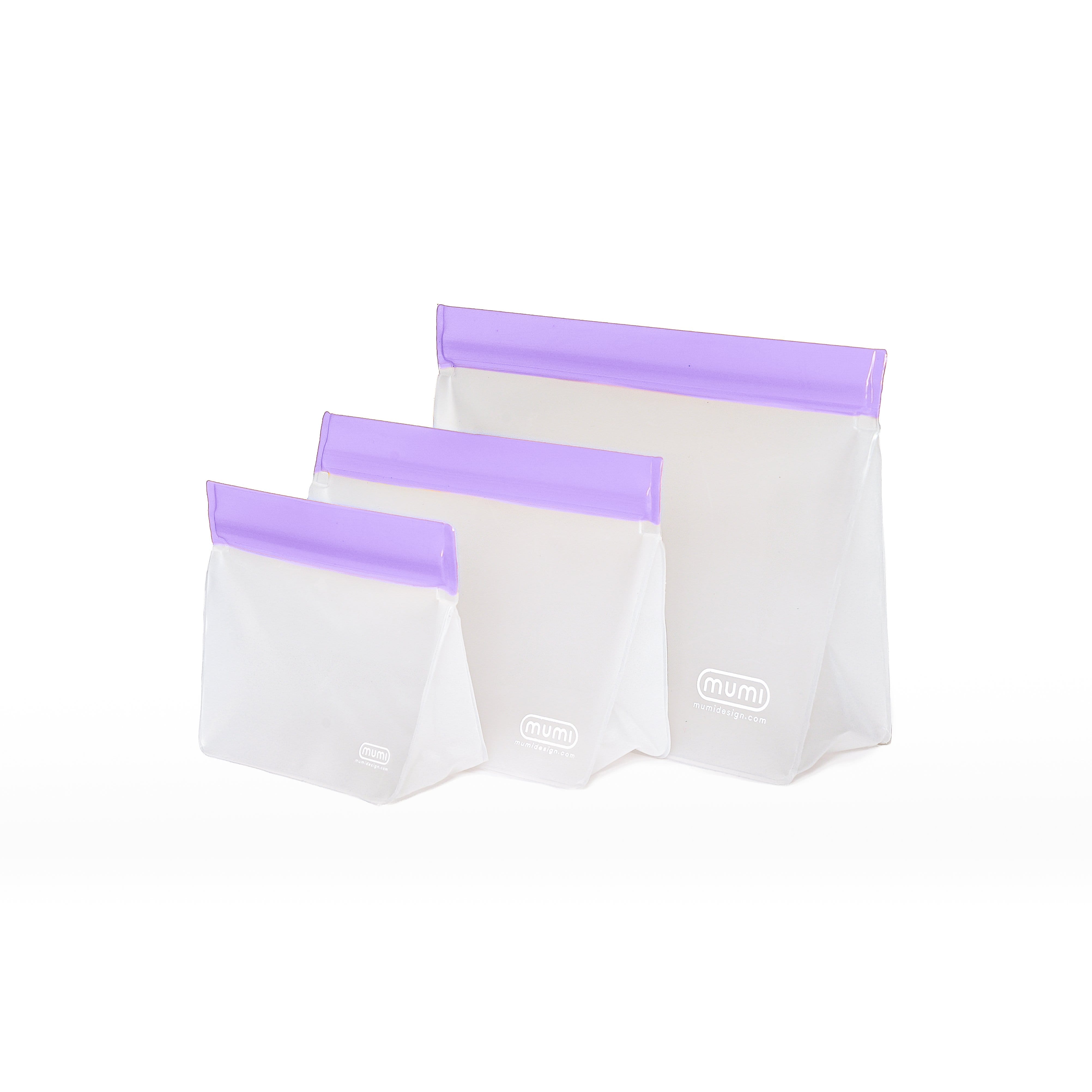 mumi purple reusable zip up bags